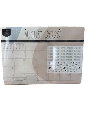 2027 Rae Dunn Desk Blotter Planner Calendar 17 Month August’06-Dec.2027 Ivory